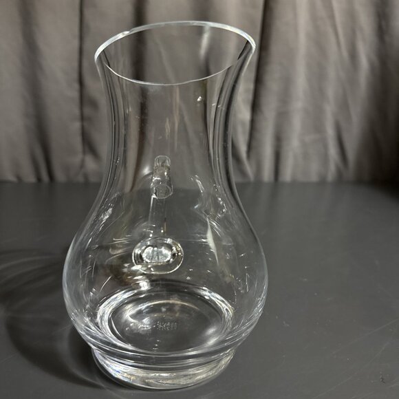 Vintage 1980s LENOX CRYSTAL Clear Glass 6x4 Pitcher TINY LIP CHIP - Picture 11 of 15
